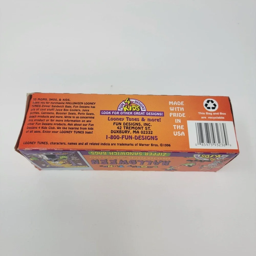 Vintage 1997 Looney Tunes 25 Halloween Zipper Sandwich Storage Bags NOS Sealed